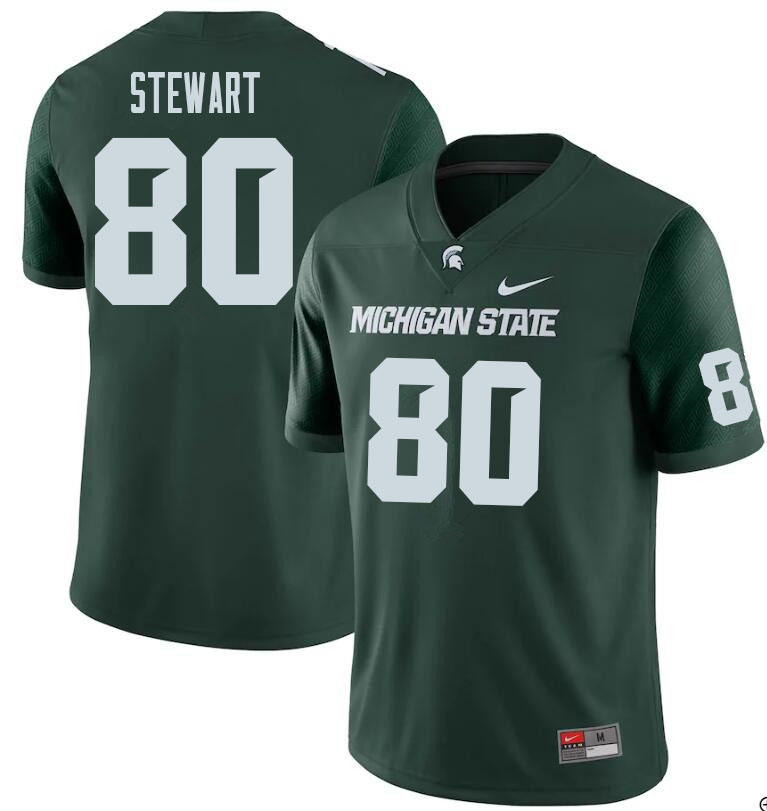 Men #80 Ian Stewart Michigan State Spartans College Football Jerseys Sale-Green